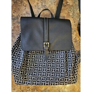 Tommy Hilfiger Black/white Women's Logo Backpack